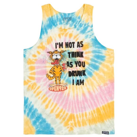 Open 925 Men's Tank Drunk I Am Tie Dye Tank Top Unisex - Picture 1 of 3